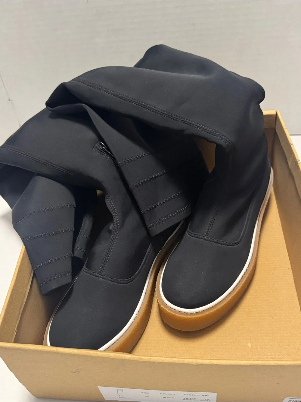 Free People  Black Outer Limits Stretch Boots Size 39 New in box